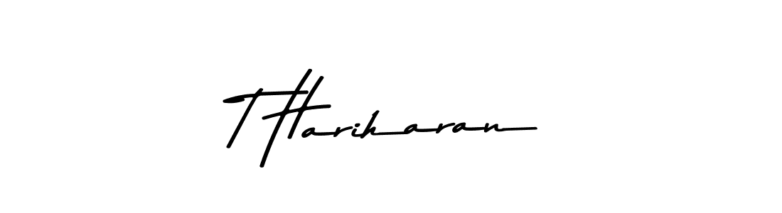 Create a beautiful signature design for name T Hariharan. With this signature (Asem Kandis PERSONAL USE) fonts, you can make a handwritten signature for free. T Hariharan signature style 9 images and pictures png