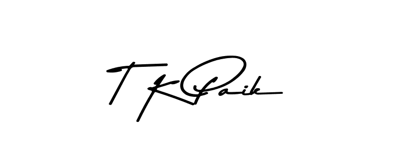 How to make T K Paik name signature. Use Asem Kandis PERSONAL USE style for creating short signs online. This is the latest handwritten sign. T K Paik signature style 9 images and pictures png