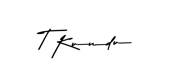 The best way (Asem Kandis PERSONAL USE) to make a short signature is to pick only two or three words in your name. The name T Kundu include a total of six letters. For converting this name. T Kundu signature style 9 images and pictures png