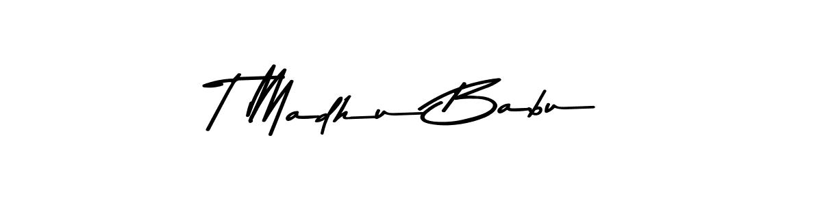 How to make T Madhu Babu name signature. Use Asem Kandis PERSONAL USE style for creating short signs online. This is the latest handwritten sign. T Madhu Babu signature style 9 images and pictures png