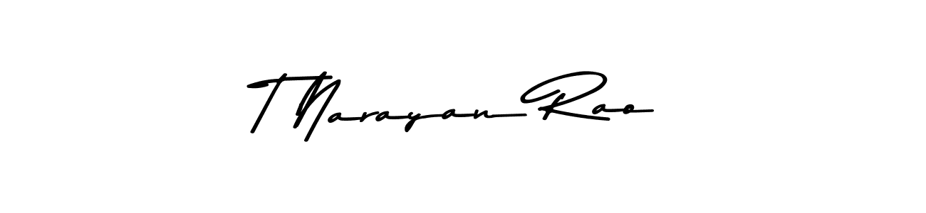 How to make T Narayan Rao name signature. Use Asem Kandis PERSONAL USE style for creating short signs online. This is the latest handwritten sign. T Narayan Rao signature style 9 images and pictures png