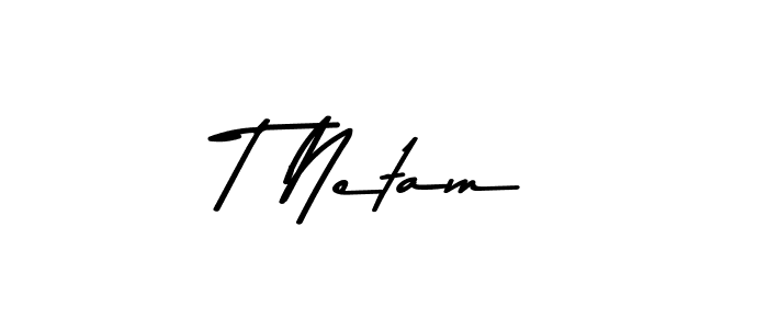 Design your own signature with our free online signature maker. With this signature software, you can create a handwritten (Asem Kandis PERSONAL USE) signature for name T Netam. T Netam signature style 9 images and pictures png