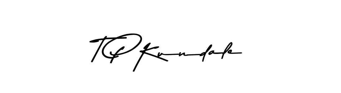 Create a beautiful signature design for name T P Kundale. With this signature (Asem Kandis PERSONAL USE) fonts, you can make a handwritten signature for free. T P Kundale signature style 9 images and pictures png