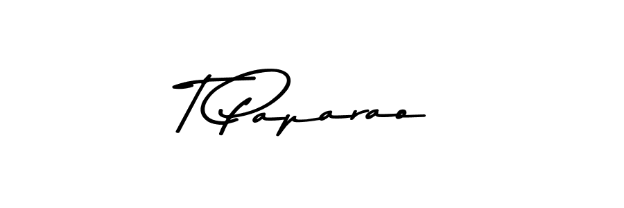 How to make T Paparao name signature. Use Asem Kandis PERSONAL USE style for creating short signs online. This is the latest handwritten sign. T Paparao signature style 9 images and pictures png