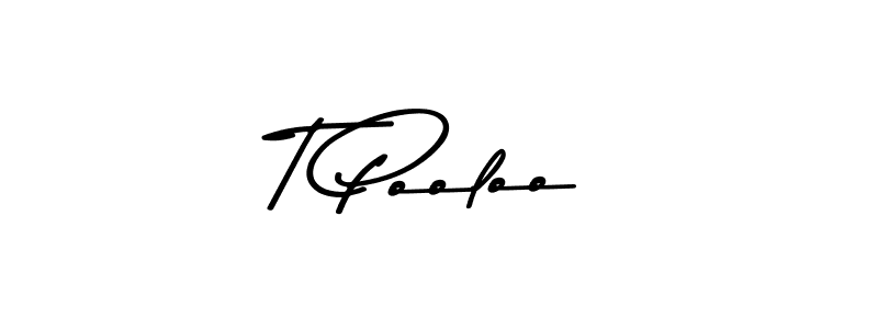The best way (Asem Kandis PERSONAL USE) to make a short signature is to pick only two or three words in your name. The name T Pooloo include a total of six letters. For converting this name. T Pooloo signature style 9 images and pictures png