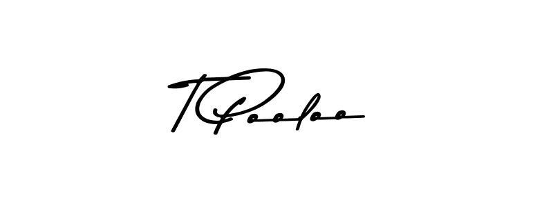 The best way (Asem Kandis PERSONAL USE) to make a short signature is to pick only two or three words in your name. The name T Pooloo include a total of six letters. For converting this name. T Pooloo signature style 9 images and pictures png