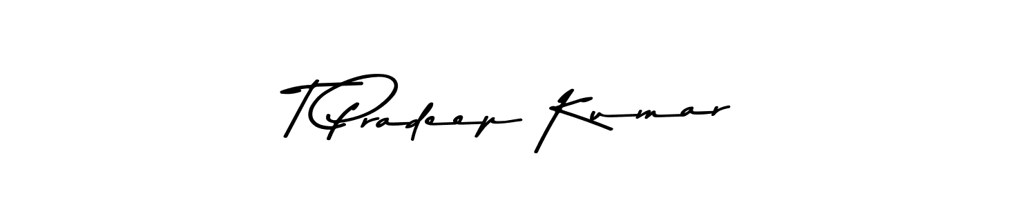 Also You can easily find your signature by using the search form. We will create T Pradeep Kumar name handwritten signature images for you free of cost using Asem Kandis PERSONAL USE sign style. T Pradeep Kumar signature style 9 images and pictures png