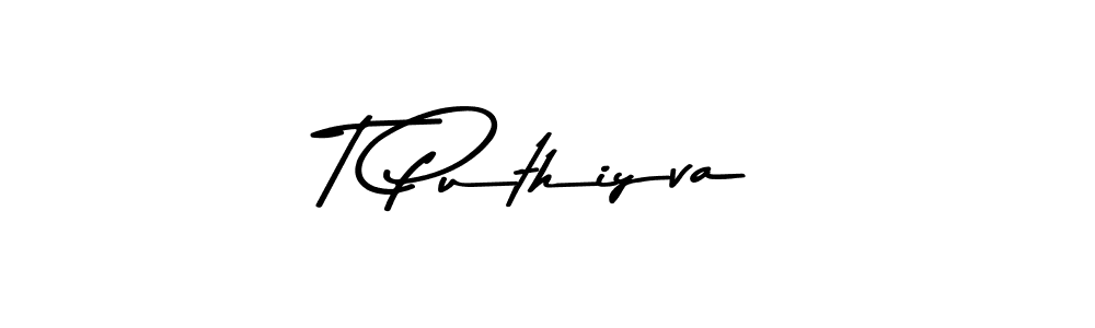 The best way (Asem Kandis PERSONAL USE) to make a short signature is to pick only two or three words in your name. The name T Puthiyva include a total of six letters. For converting this name. T Puthiyva signature style 9 images and pictures png