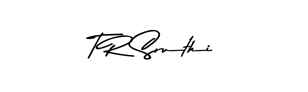 You should practise on your own different ways (Asem Kandis PERSONAL USE) to write your name (T R Sruthi) in signature. don't let someone else do it for you. T R Sruthi signature style 9 images and pictures png