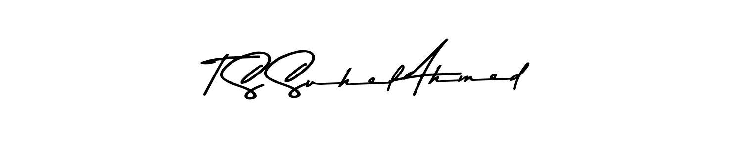 Design your own signature with our free online signature maker. With this signature software, you can create a handwritten (Asem Kandis PERSONAL USE) signature for name T S Suhel Ahmed. T S Suhel Ahmed signature style 9 images and pictures png