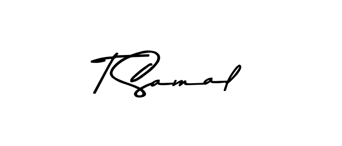 This is the best signature style for the T Samal name. Also you like these signature font (Asem Kandis PERSONAL USE). Mix name signature. T Samal signature style 9 images and pictures png