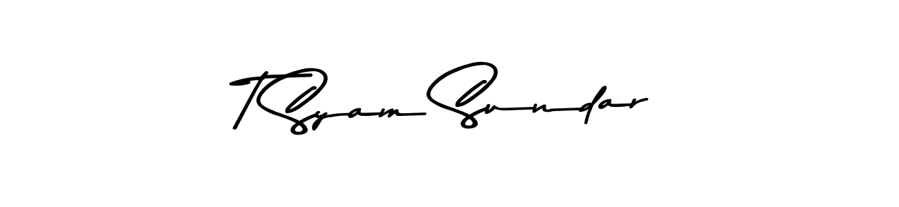 Use a signature maker to create a handwritten signature online. With this signature software, you can design (Asem Kandis PERSONAL USE) your own signature for name T Syam Sundar. T Syam Sundar signature style 9 images and pictures png