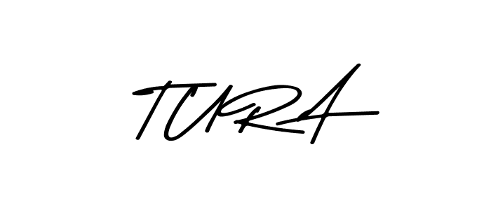 The best way (Asem Kandis PERSONAL USE) to make a short signature is to pick only two or three words in your name. The name T U R A include a total of six letters. For converting this name. T U R A signature style 9 images and pictures png