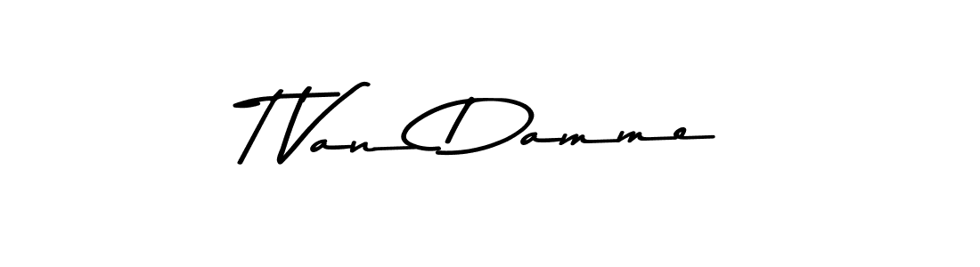 Make a beautiful signature design for name T Van Damme. With this signature (Asem Kandis PERSONAL USE) style, you can create a handwritten signature for free. T Van Damme signature style 9 images and pictures png