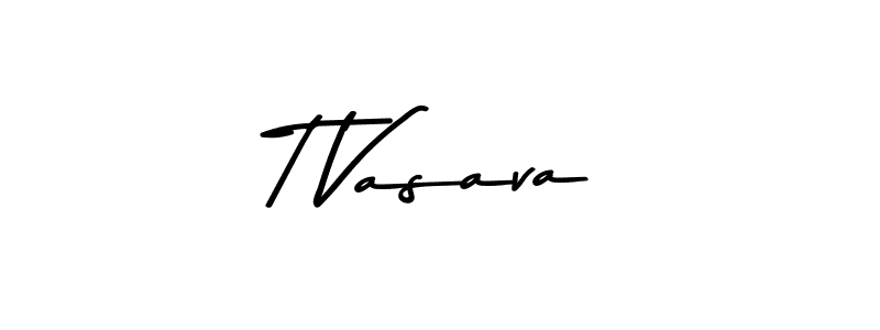 T Vasava stylish signature style. Best Handwritten Sign (Asem Kandis PERSONAL USE) for my name. Handwritten Signature Collection Ideas for my name T Vasava. T Vasava signature style 9 images and pictures png