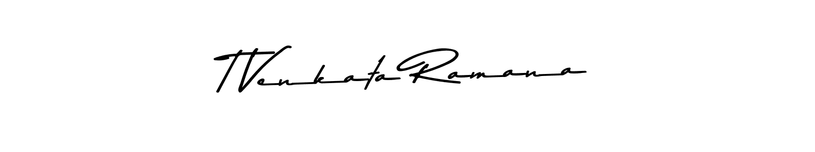 Create a beautiful signature design for name T Venkata Ramana. With this signature (Asem Kandis PERSONAL USE) fonts, you can make a handwritten signature for free. T Venkata Ramana signature style 9 images and pictures png