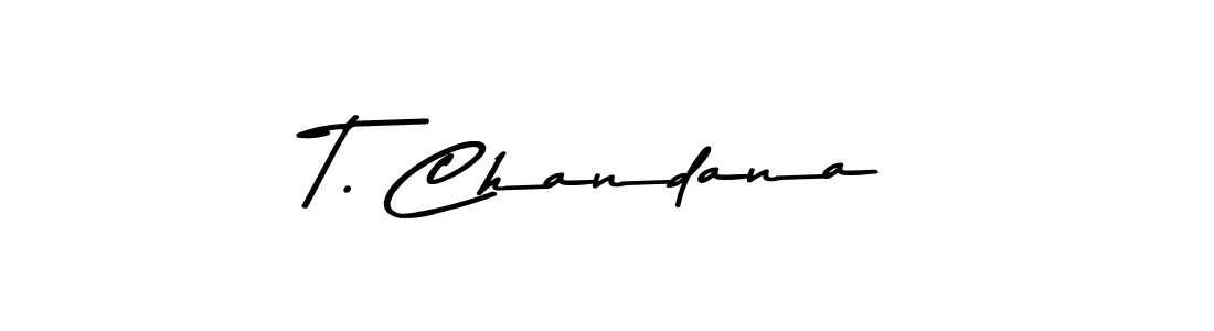 The best way (Asem Kandis PERSONAL USE) to make a short signature is to pick only two or three words in your name. The name T. Chandana include a total of six letters. For converting this name. T. Chandana signature style 9 images and pictures png
