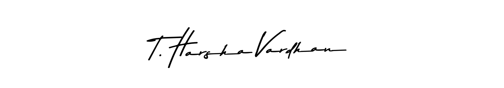 How to make T. Harsha Vardhan name signature. Use Asem Kandis PERSONAL USE style for creating short signs online. This is the latest handwritten sign. T. Harsha Vardhan signature style 9 images and pictures png