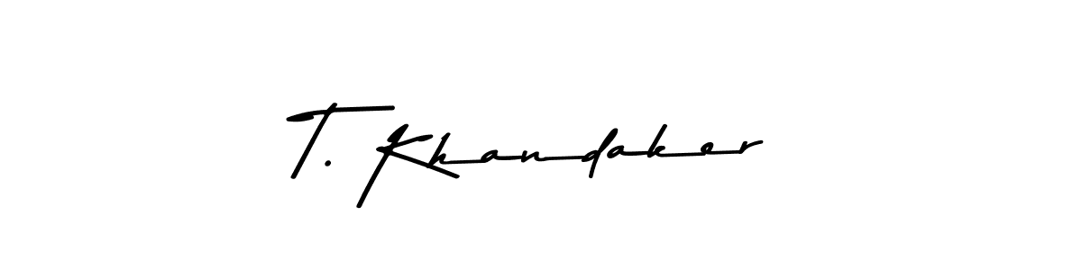 Use a signature maker to create a handwritten signature online. With this signature software, you can design (Asem Kandis PERSONAL USE) your own signature for name T. Khandaker. T. Khandaker signature style 9 images and pictures png