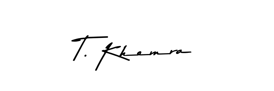 Asem Kandis PERSONAL USE is a professional signature style that is perfect for those who want to add a touch of class to their signature. It is also a great choice for those who want to make their signature more unique. Get T. Khemra name to fancy signature for free. T. Khemra signature style 9 images and pictures png