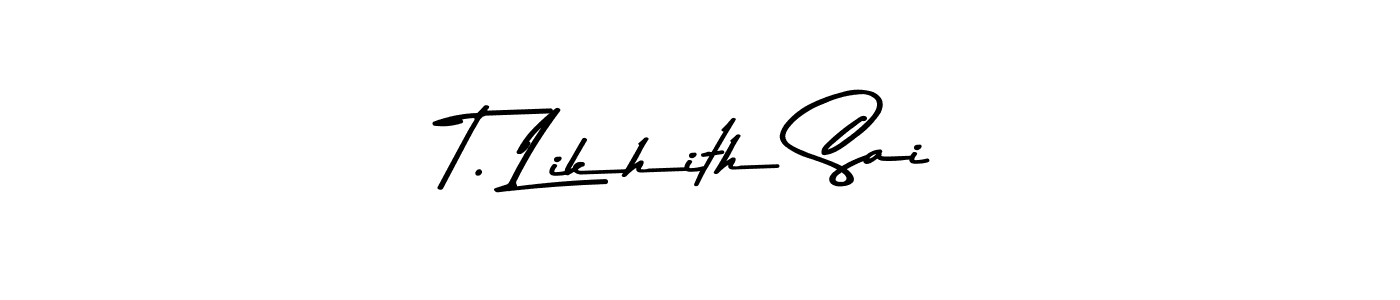 You should practise on your own different ways (Asem Kandis PERSONAL USE) to write your name (T. Likhith Sai) in signature. don't let someone else do it for you. T. Likhith Sai signature style 9 images and pictures png