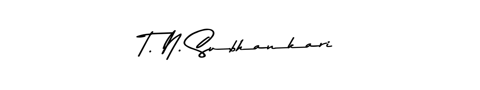 How to make T. N. Subhankari name signature. Use Asem Kandis PERSONAL USE style for creating short signs online. This is the latest handwritten sign. T. N. Subhankari signature style 9 images and pictures png