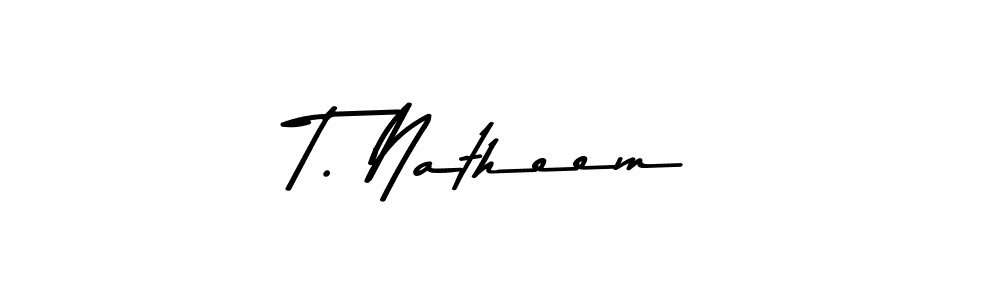 This is the best signature style for the T. Natheem name. Also you like these signature font (Asem Kandis PERSONAL USE). Mix name signature. T. Natheem signature style 9 images and pictures png