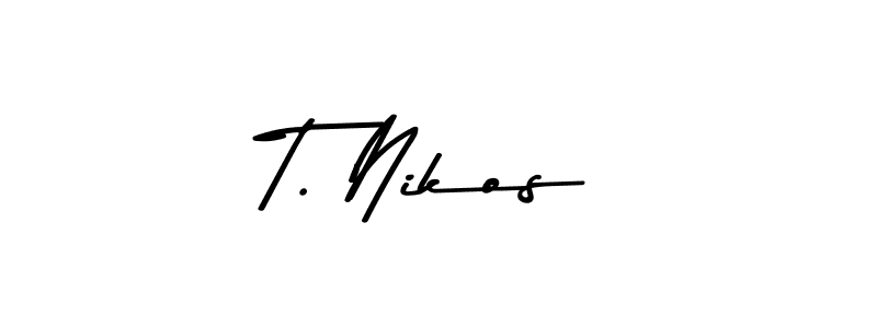 Use a signature maker to create a handwritten signature online. With this signature software, you can design (Asem Kandis PERSONAL USE) your own signature for name T. Nikos. T. Nikos signature style 9 images and pictures png