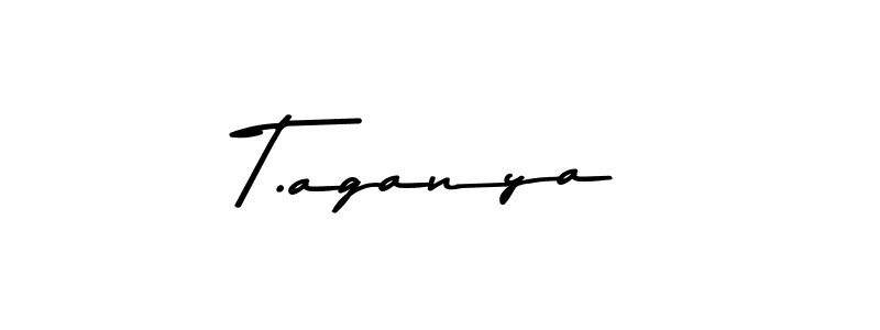 How to make T.aganya name signature. Use Asem Kandis PERSONAL USE style for creating short signs online. This is the latest handwritten sign. T.aganya signature style 9 images and pictures png