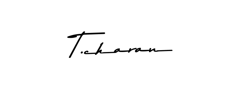 How to make T.charan name signature. Use Asem Kandis PERSONAL USE style for creating short signs online. This is the latest handwritten sign. T.charan signature style 9 images and pictures png