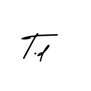 How to make T.d name signature. Use Asem Kandis PERSONAL USE style for creating short signs online. This is the latest handwritten sign. T.d signature style 9 images and pictures png