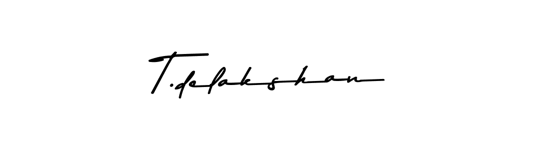 How to make T.delakshan signature? Asem Kandis PERSONAL USE is a professional autograph style. Create handwritten signature for T.delakshan name. T.delakshan signature style 9 images and pictures png