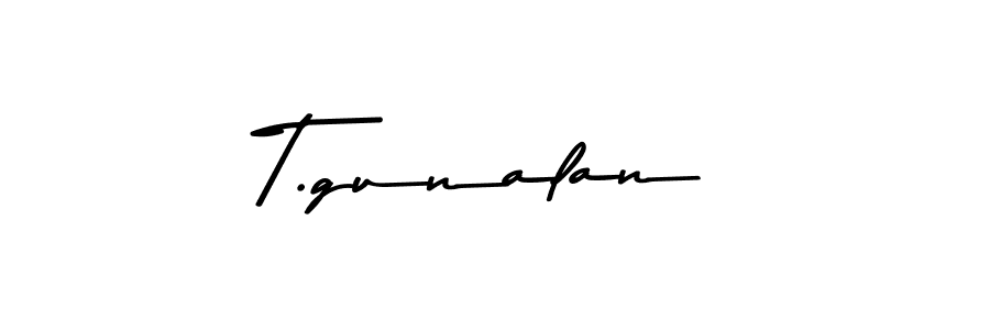 Make a beautiful signature design for name T.gunalan. With this signature (Asem Kandis PERSONAL USE) style, you can create a handwritten signature for free. T.gunalan signature style 9 images and pictures png