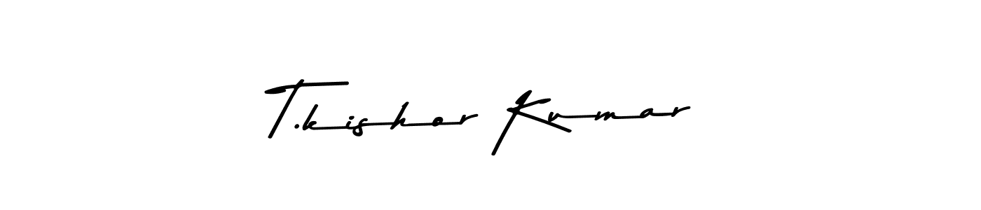 if you are searching for the best signature style for your name T.kishor Kumar. so please give up your signature search. here we have designed multiple signature styles  using Asem Kandis PERSONAL USE. T.kishor Kumar signature style 9 images and pictures png