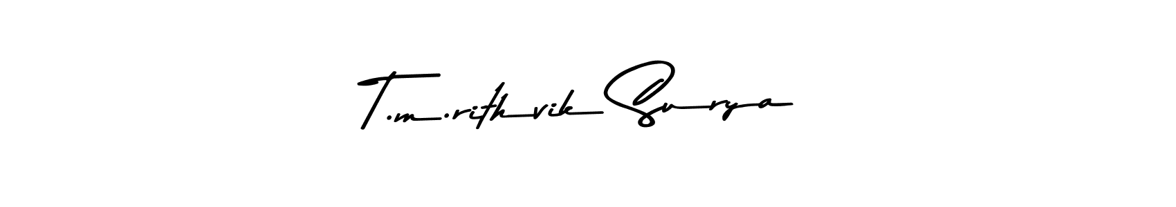 Similarly Asem Kandis PERSONAL USE is the best handwritten signature design. Signature creator online .You can use it as an online autograph creator for name T.m.rithvik Surya. T.m.rithvik Surya signature style 9 images and pictures png
