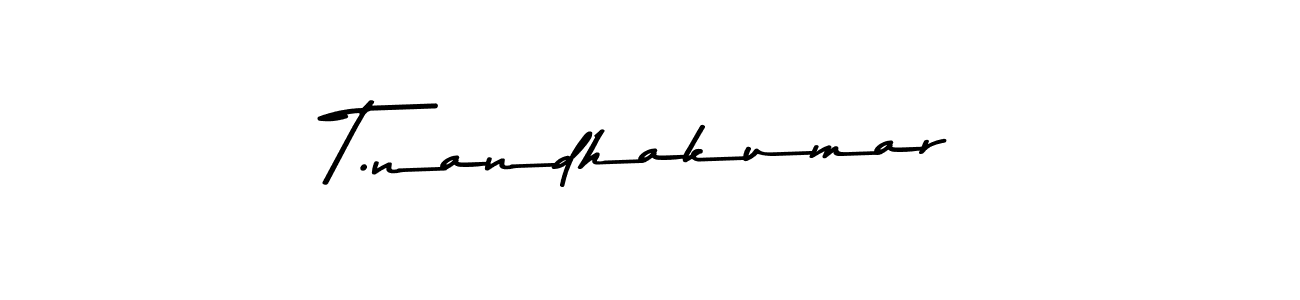 The best way (Asem Kandis PERSONAL USE) to make a short signature is to pick only two or three words in your name. The name T.nandhakumar include a total of six letters. For converting this name. T.nandhakumar signature style 9 images and pictures png