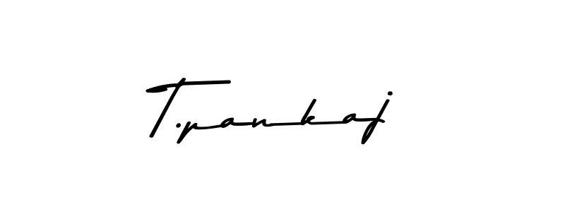 Create a beautiful signature design for name T.pankaj. With this signature (Asem Kandis PERSONAL USE) fonts, you can make a handwritten signature for free. T.pankaj signature style 9 images and pictures png