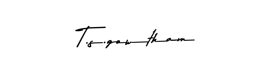 How to make T.s.gowtham signature? Asem Kandis PERSONAL USE is a professional autograph style. Create handwritten signature for T.s.gowtham name. T.s.gowtham signature style 9 images and pictures png