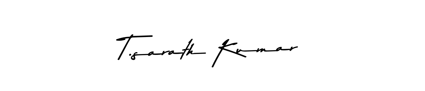 Create a beautiful signature design for name T.sarath Kumar. With this signature (Asem Kandis PERSONAL USE) fonts, you can make a handwritten signature for free. T.sarath Kumar signature style 9 images and pictures png