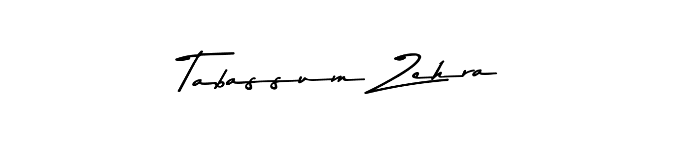 How to make Tabassum Zehra name signature. Use Asem Kandis PERSONAL USE style for creating short signs online. This is the latest handwritten sign. Tabassum Zehra signature style 9 images and pictures png