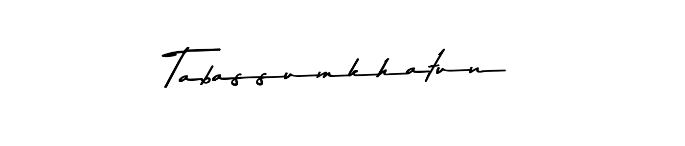 Make a beautiful signature design for name Tabassumkhatun. With this signature (Asem Kandis PERSONAL USE) style, you can create a handwritten signature for free. Tabassumkhatun signature style 9 images and pictures png