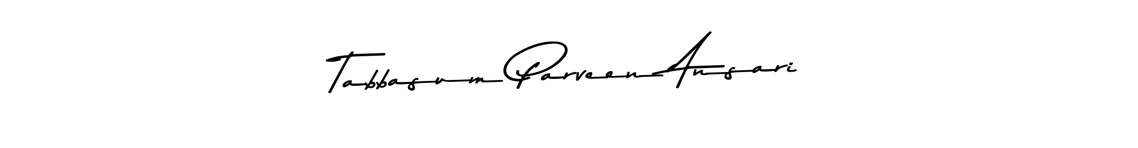How to make Tabbasum Parveen Ansari name signature. Use Asem Kandis PERSONAL USE style for creating short signs online. This is the latest handwritten sign. Tabbasum Parveen Ansari signature style 9 images and pictures png