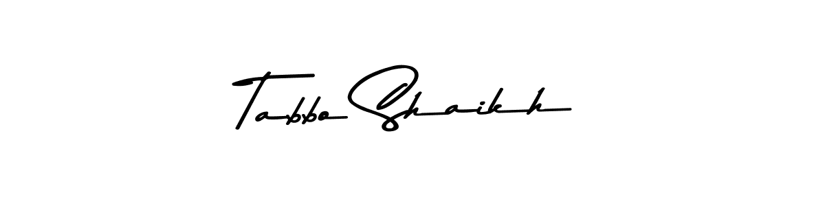 Make a beautiful signature design for name Tabbo Shaikh. With this signature (Asem Kandis PERSONAL USE) style, you can create a handwritten signature for free. Tabbo Shaikh signature style 9 images and pictures png