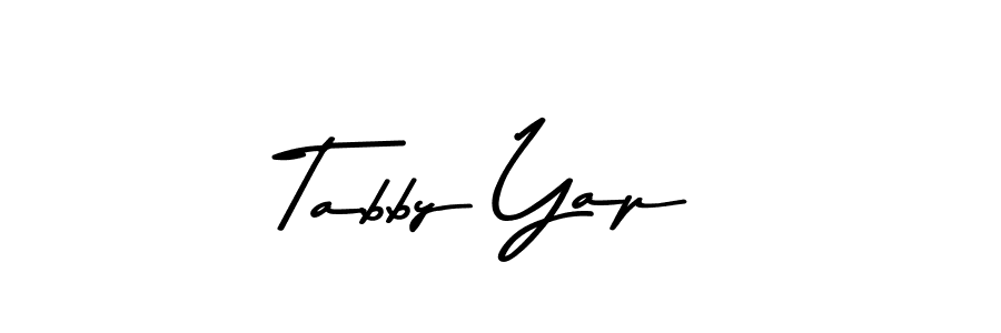 How to make Tabby Yap name signature. Use Asem Kandis PERSONAL USE style for creating short signs online. This is the latest handwritten sign. Tabby Yap signature style 9 images and pictures png