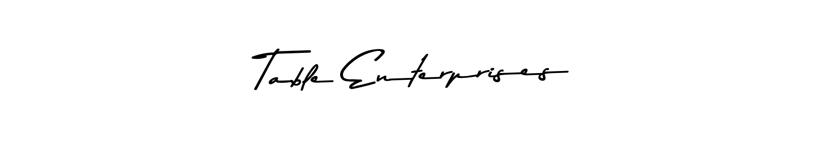 Use a signature maker to create a handwritten signature online. With this signature software, you can design (Asem Kandis PERSONAL USE) your own signature for name Table Enterprises. Table Enterprises signature style 9 images and pictures png