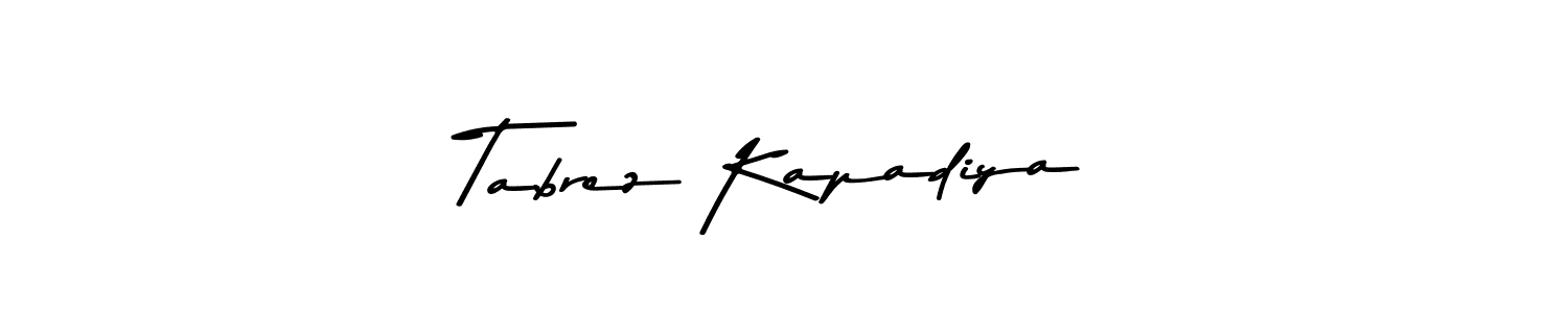 Also You can easily find your signature by using the search form. We will create Tabrez Kapadiya name handwritten signature images for you free of cost using Asem Kandis PERSONAL USE sign style. Tabrez Kapadiya signature style 9 images and pictures png
