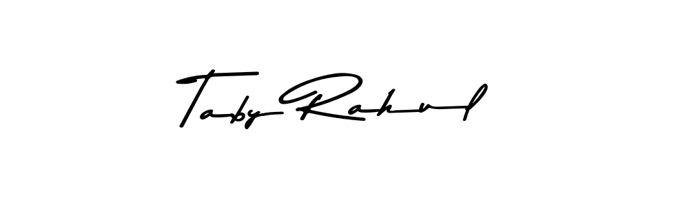 How to make Taby Rahul name signature. Use Asem Kandis PERSONAL USE style for creating short signs online. This is the latest handwritten sign. Taby Rahul signature style 9 images and pictures png
