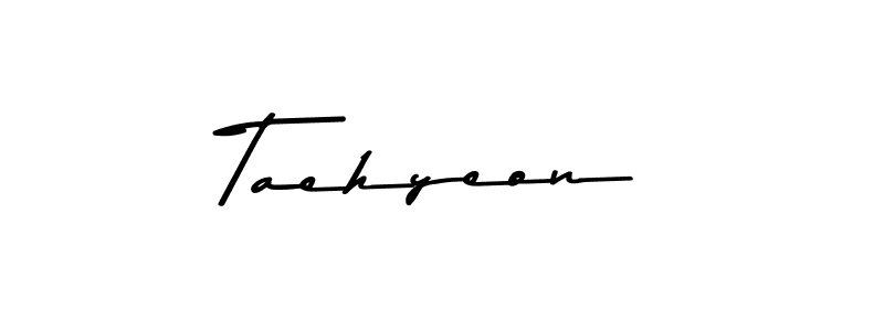 Create a beautiful signature design for name Taehyeon. With this signature (Asem Kandis PERSONAL USE) fonts, you can make a handwritten signature for free. Taehyeon signature style 9 images and pictures png