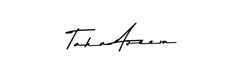 The best way (Asem Kandis PERSONAL USE) to make a short signature is to pick only two or three words in your name. The name Taha Azeem include a total of six letters. For converting this name. Taha Azeem signature style 9 images and pictures png