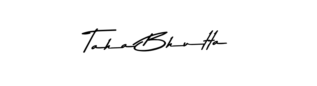 Create a beautiful signature design for name Taha Bhutta. With this signature (Asem Kandis PERSONAL USE) fonts, you can make a handwritten signature for free. Taha Bhutta signature style 9 images and pictures png